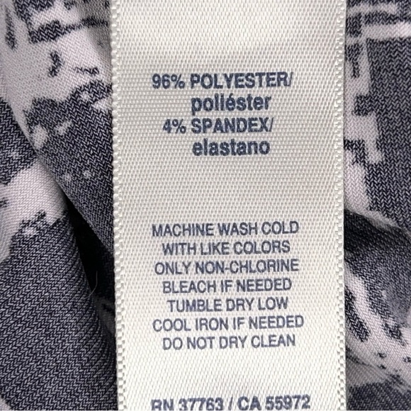 Small Rafaella Black White Print Blouse Top Stretch Asymmetrical Abstract Print - Picture 12 of 12